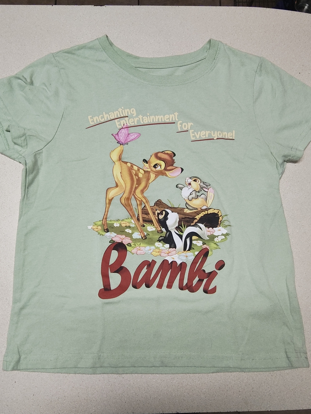Disney Bambi Graphic Tee in Light Mint with Multicolor Print